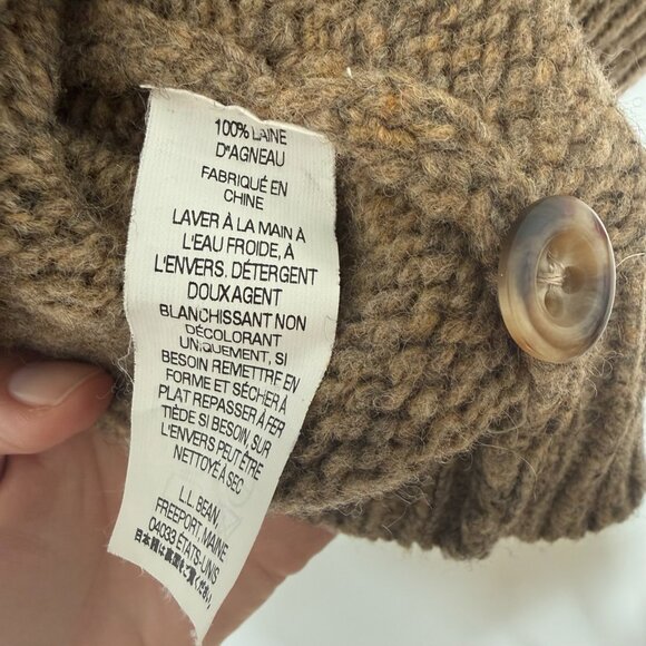 L.L. Bean Lambswool 1/4 Button Sweater - Picture 5 of 8